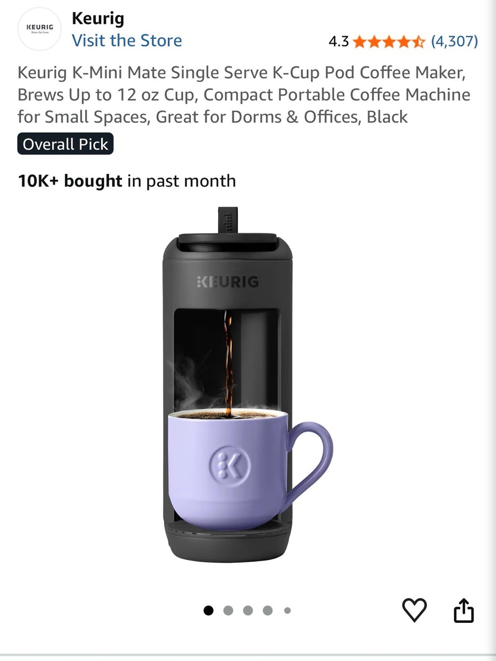 Keurig K Mini Mate Coffee Maker - Black single serve coffee maker